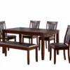 Harlow 6-Piece Padded Dining Set With Bench -COSCO Store 810321491 2