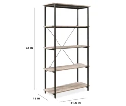 Real Living Rustic 5-Shelf Bookcase -COSCO Store 810343917 9