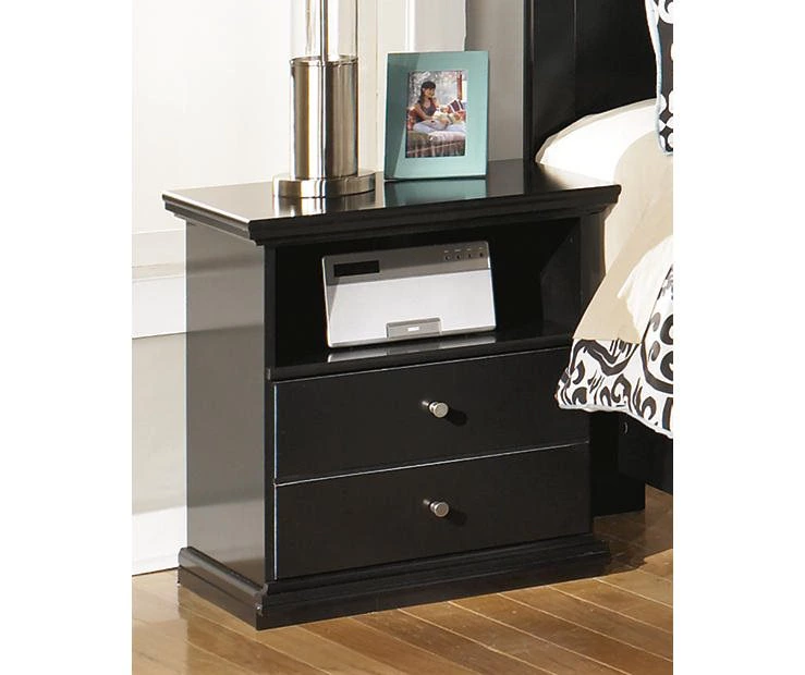 Maribel Black Nightstand 4 Maribel Black Nightstand - Image 2