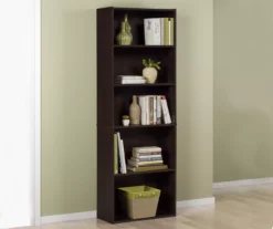Dark Russet Brown 5-Shelf Bookcase 7 Dark Russet Brown 5-Shelf Bookcase -COSCO Store 810367636 3