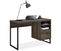 Distressed Brown Oak Desk -COSCO Store 810369306 2