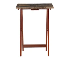 Williams 4-Piece Faux Marble Tray Table Set 18 Williams 4-Piece Faux Marble Tray Table Set -COSCO Store 810386282 A0 3