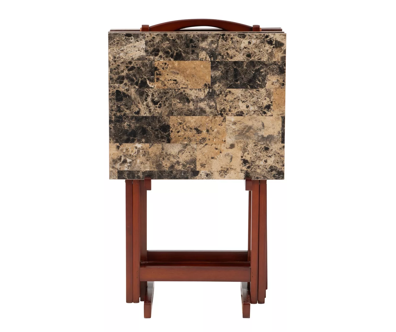 Williams 4-Piece Faux Marble Tray Table Set 9 Williams 4-Piece Faux Marble Tray Table Set - Image 7