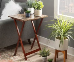 Williams 4-Piece Faux Marble Tray Table Set 23 Williams 4-Piece Faux Marble Tray Table Set -COSCO Store 810386282 A0 8