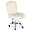 Taylor White Faux Fur Armless Office Chair -COSCO Store 810386283