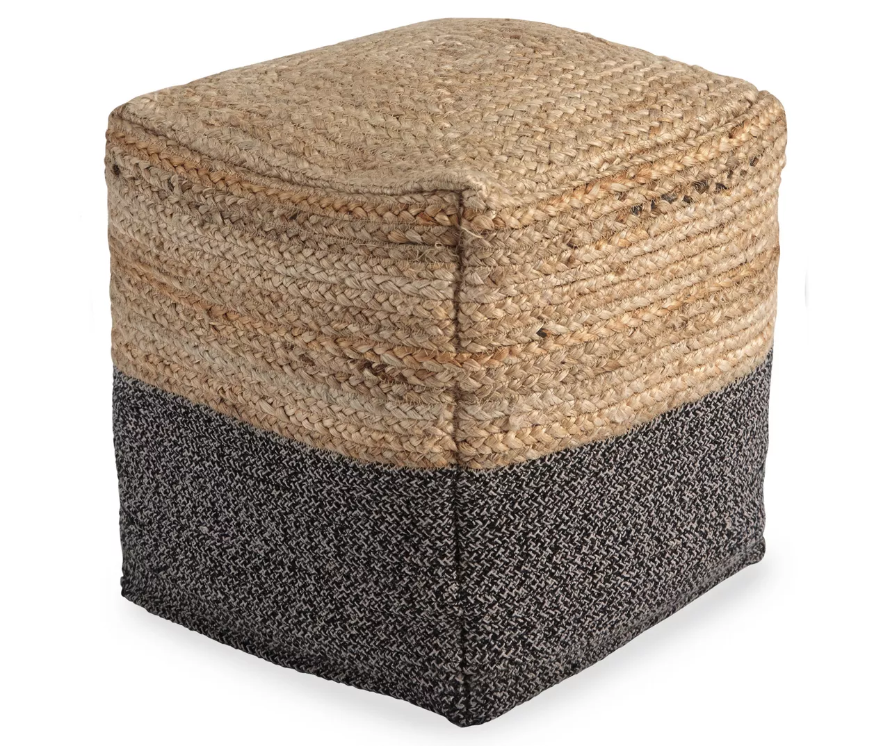 Sweed Valley Natural & Black Pouf 3 Sweed Valley Natural & Black Pouf