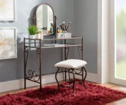Heather Metal Adjustable Mirror Vanity Set With Stool -COSCO Store 810389409 A0 7