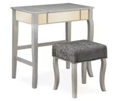 Betty Silver Mirror Vanity Set With Stool 7 Betty Silver Mirror Vanity Set With Stool -COSCO Store 810389504 2