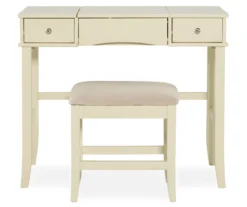 Caroline Cream Mirror Vanity Set With Stool 12 Caroline Cream Mirror Vanity Set With Stool -COSCO Store 810389506 2