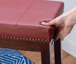 30" Brooke Red Saddle Barstool -COSCO Store 810389513 3