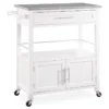 White Double Door Kitchen Cart With Granite Top -COSCO Store 810389516 1