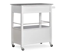 White Double Door Kitchen Cart With Granite Top -COSCO Store 810389516 4
