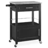 Ree Black Granite Top Kitchen Cart With Storage -COSCO Store 810389519 2