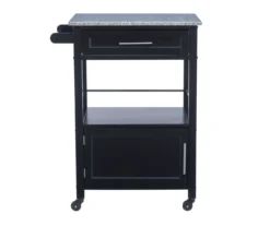 Ree Black Granite Top Kitchen Cart With Storage -COSCO Store 810389519 A0 2