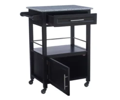 Ree Black Granite Top Kitchen Cart With Storage -COSCO Store 810389519 A0 3