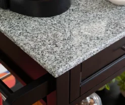 Ree Black Granite Top Kitchen Cart With Storage -COSCO Store 810389519 A8 7