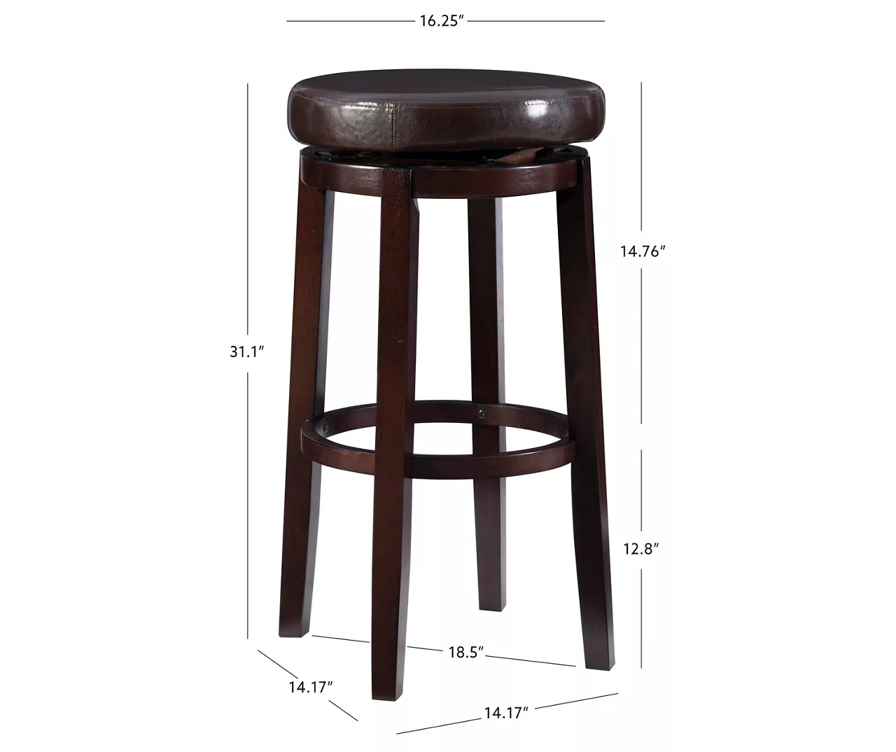 29" Clea Brown Pub Barstool 9 29" Clea Brown Pub Barstool - Image 7