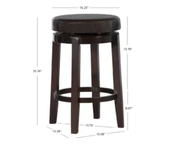 24" Clea Brown Counter Stool 19 24" Clea Brown Counter Stool -COSCO Store 810389529 A7