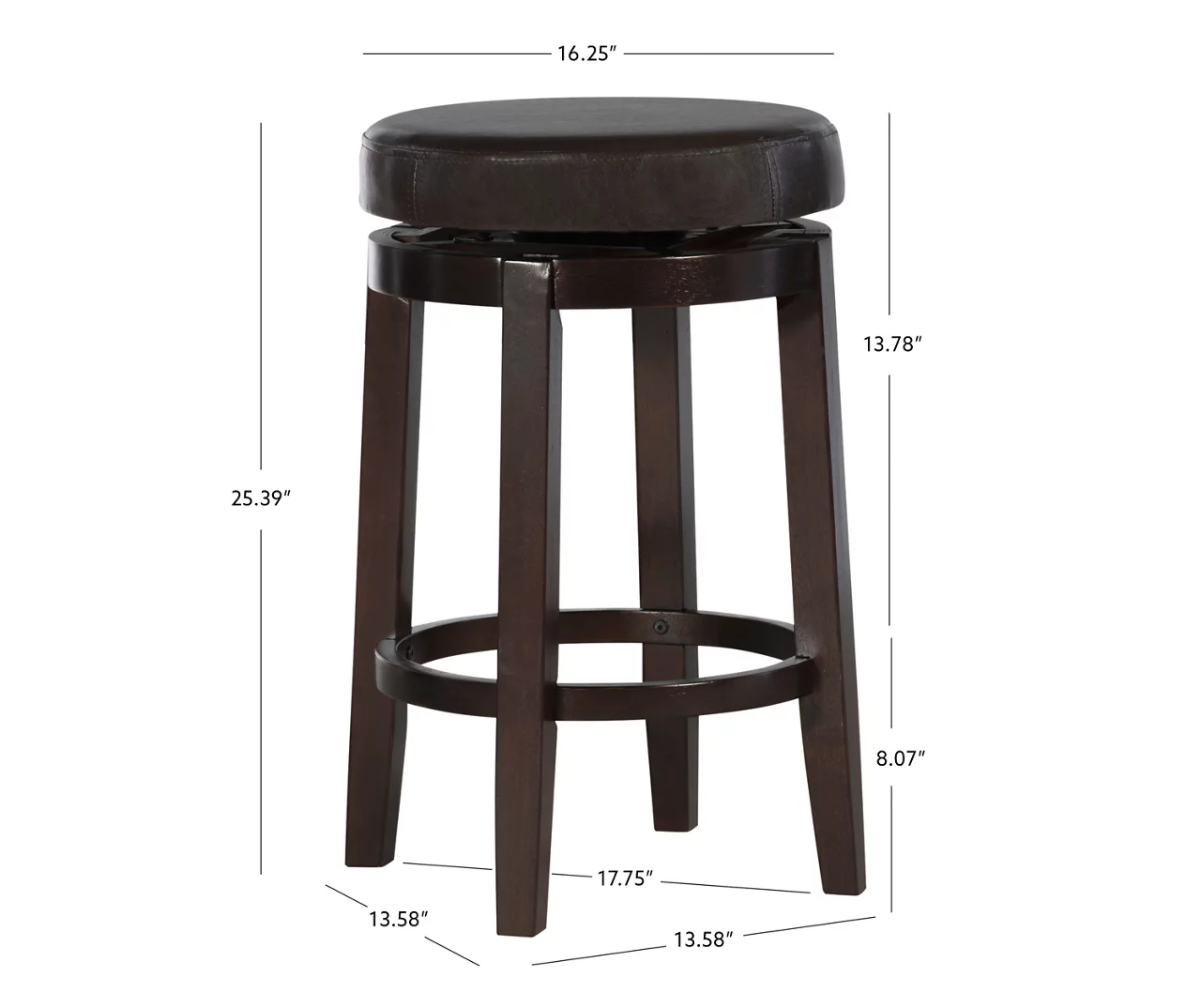 24" Clea Brown Counter Stool 11 24" Clea Brown Counter Stool - Image 9