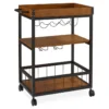 Luke Industrial Kitchen Cart With Wine Storage -COSCO Store 810389531 1