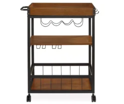 Luke Industrial Kitchen Cart With Wine Storage -COSCO Store 810389531 2