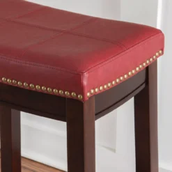 24" Brooke Red Saddle Counter Stool -COSCO Store 810389538 5