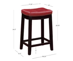 24" Brooke Red Saddle Counter Stool -COSCO Store 810389538 A7
