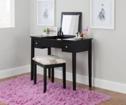 Black Butterfly Mirror Vanity Set With Stool -COSCO Store 810389539 B0 1