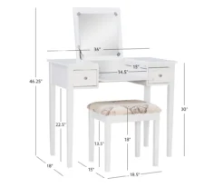 Butterfly Mirror Vanity Set With Stool -COSCO Store 810389543 D8 12