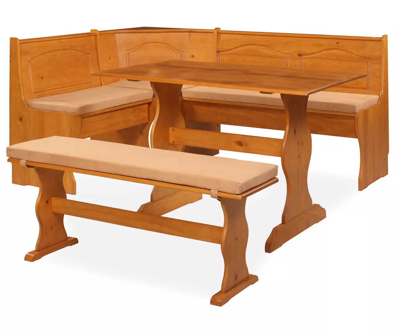 Beige Microfiber Cushion Set For Breakfast Nook 3 Beige Microfiber Cushion Set For Breakfast Nook