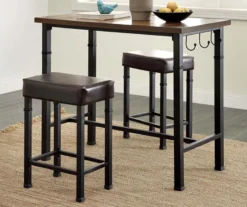 Luke Industrial 3-Piece Pub Table Set With Hooks -COSCO Store 810389576 2