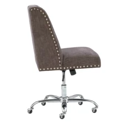 Charcoal Gray Square Back Office Chair With Nailhead Trim -COSCO Store 810389623 5