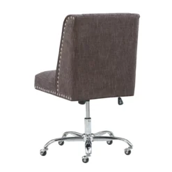 Charcoal Gray Square Back Office Chair With Nailhead Trim -COSCO Store 810389623 6