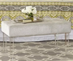Marie Platinum Padded Glam Acrylic Bench -COSCO Store 810389624 1 1