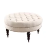 Claire Cream Round French Country Ottoman 2 Claire Cream Round French Country Ottoman -COSCO Store 810389634 1