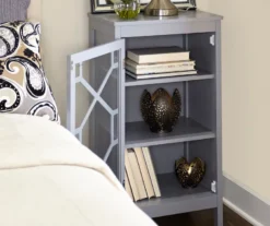 Ava Gray Geometric Single Door Cabinet -COSCO Store 810389657 1 1