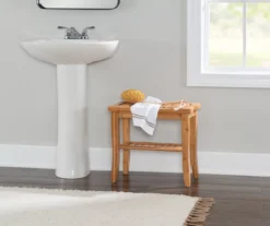 18" Pierce Bamboo Bathroom Stool -COSCO Store 810389685 B0 1