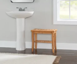 18" Pierce Bamboo Bathroom Stool -COSCO Store 810389685 B0 2