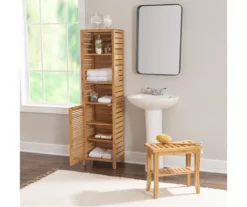 Pierce Bamboo 3-Shelf Tall Cabinet 21 Pierce Bamboo 3-Shelf Tall Cabinet -COSCO Store 810389688 B0 2