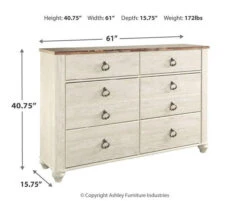 Willowton Whitewash Dresser -COSCO Store 810406133 11