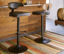 Bellatier Brown Low Back Adjustable Height Barstool -COSCO Store 810409020 1