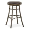 30" Bali Brown Faux Leather Backless Swivel Barstool -COSCO Store 810422853 1