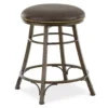 Bali Brown Faux Leather Backless Swivel Counter Stool, (24") -COSCO Store 810422854 1