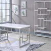 Alize White & Chrome Geometric Bookcase -COSCO Store 810422877 810422878