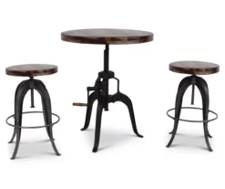 Sparrow Round Adjustable-Height Crank Table