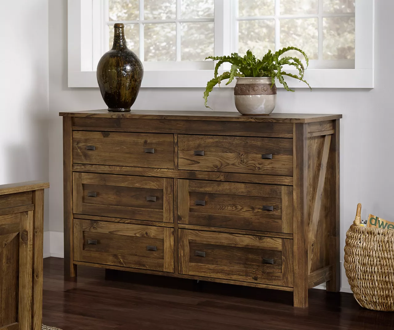 Century Lane Rustic Brown 6-Drawer Dresser 4 Century Lane Rustic Brown 6-Drawer Dresser - Image 2