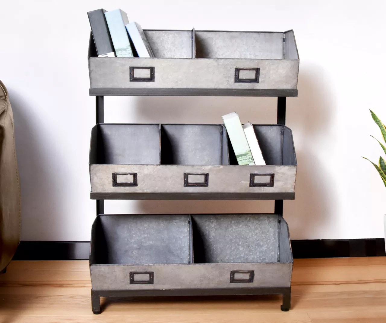 Galvanized Metal 3-Tier Storage Shelf 3 Galvanized Metal 3-Tier Storage Shelf