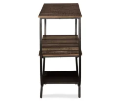 Lamoney Gray, White & Brown Slat Console Table -COSCO Store 810458257 3