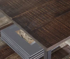 Lamoney Gray, White & Brown Slat Console Table -COSCO Store 810458257 4