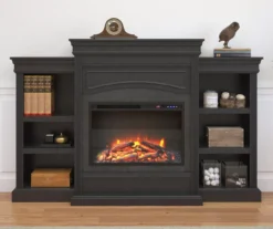 69" Shoreleaf Black Mantel Electric Fireplace -COSCO Store 810465004 1